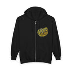Leopard Heart Zip Hoodie — Black