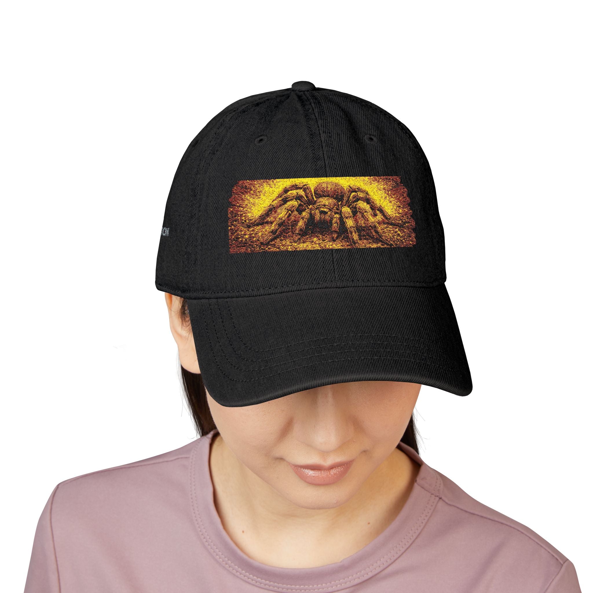 Embroidered Mountain Sunset Denim Hat — Retro Outdoor Cap